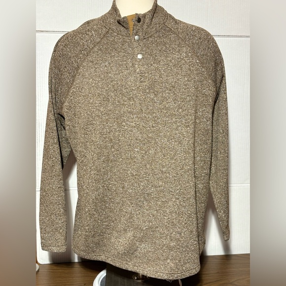 Sonoma men’s 2XB gray long sleeve fleece 3 button collard pullover sweater - Picture 2 of 10